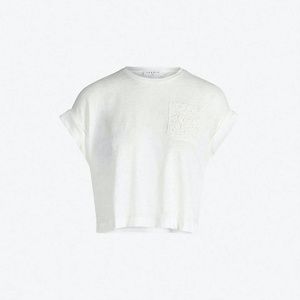 Sandro Embroidered pocket linen-jersey T-shirt